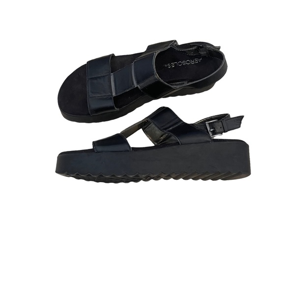 AEROSOLES Shoes - Aerosoles black and silver podcast sandals